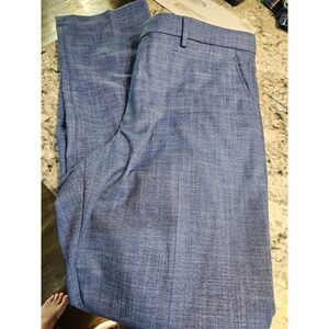 Perry Ellis Premium Blue Tailored Fit Crosshatch Dress Pants Mens 36x34